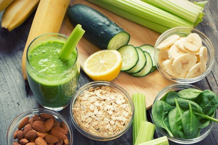 frutas y verduras con nutrición adecuada