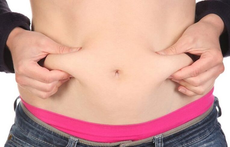 pliegues de grasa en el abdomen